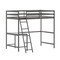 Flash Furniture Riley Loft Bed Frame w/Desk, Twin Size Wooden Bed Frame w/Guard Rails & Ladder - Light Gray MH-LBD5-LGY-T-GG - alternate 4